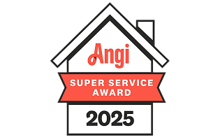 Termite Treatment & Pest Control Super Service Award - Angi Super Service Award 2025 badge.