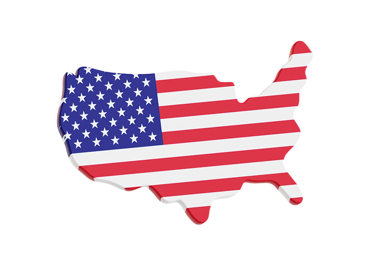 Pest control serving miami - Map of the United States with the American flag.